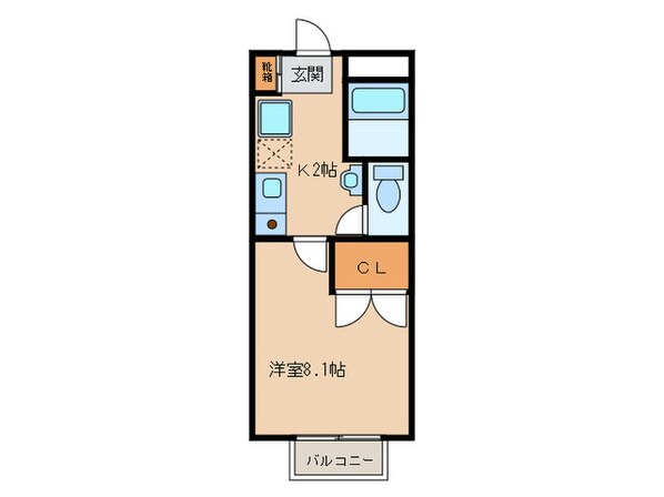 宇緒夢弐番館の物件間取画像